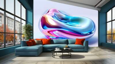  isolated colorful modern abstract 3d shape Wall mural