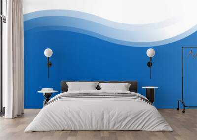 Blue and white wave abstract background for corporate concept, template, poster, brochure, website, flyer design. Vector illustration Wall mural