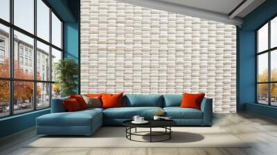 Minimalist white natural woven texture background Wall mural