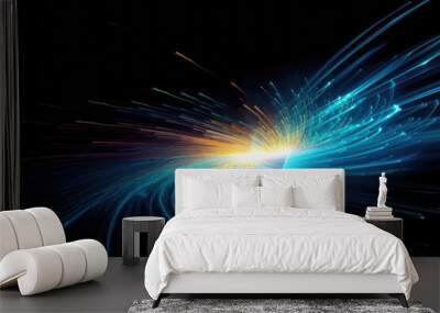 Abstract colorful energy light line background. Generative AI. Wall mural