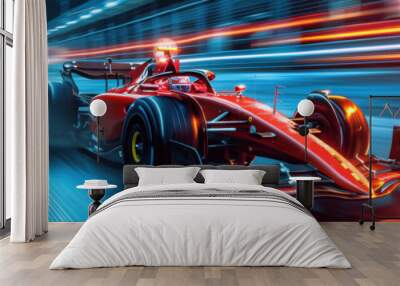 Formula one race car speed motion  Wall mural