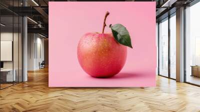 pink apple against pink background Wall mural