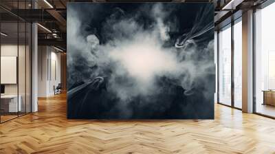 The smoke in the dark. Wall mural