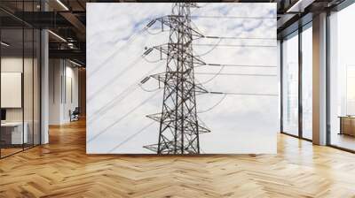 high voltage electrical power transmission line on a post Wall mural