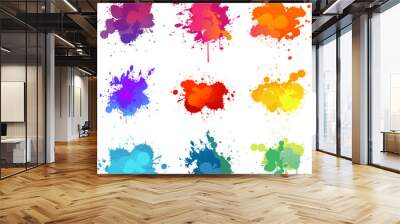 colorful paint splats collection set Wall mural