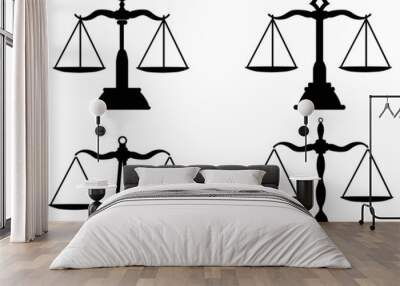 Justice scales silhouette Wall mural