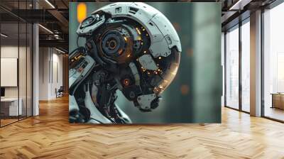 Close-Up of Futuristic Robotic Hand Showcasing Advanced Mechanics in Sci-Fi Technology Artwork Wall mural