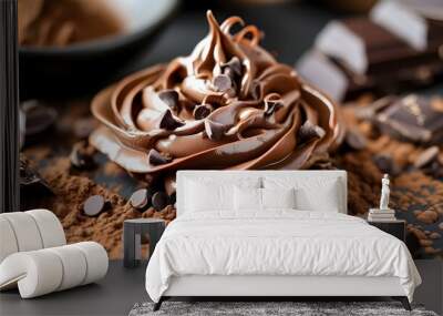 decadent chocolate cream delight with rich texture and velvety finish Wall mural