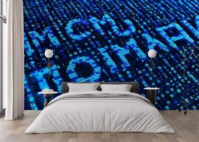 Digital Millennium Copyright Act represented by blue matrix binary code design Wall mural