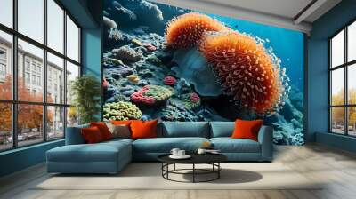 Intricate Underwater Reef Crafted by Mesmerizing Coral Polyps Wall mural