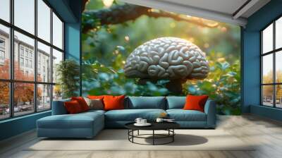 Serene Nature Retreat with Close-Up Focus and Diffuse Light Wall mural