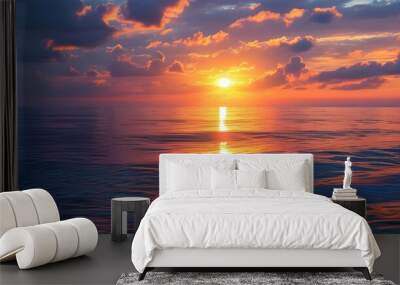 Sunset Reflections on the Serene Sea Landscape Wall mural