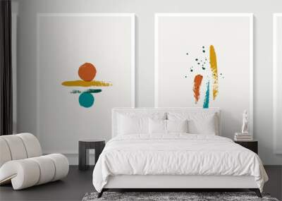 Creative minimalist hand painted Abstract art background with brush stroke abstract art. Design for wall decoration, postcard, poster or brochure, home decoration Wall mural