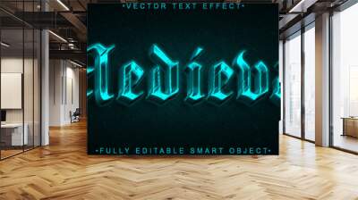 Blue  Historical Medieval Vector Fully Editable Smart Object Text Effect Wall mural