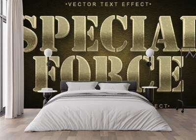 Cream Army Special Force Vector Fully Editable Smart Object Text Effect Wall mural