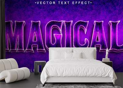 Purple Magical Vector Fully Editable Smart Object Text Effect Wall mural