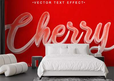 Red Cherry Vector Fully Editable Smart Object Text Effect Wall mural