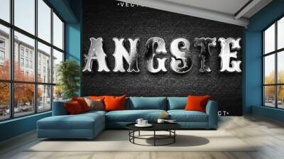 Silver Gangster Dangerous Vector Fully Editable Smart Object Text Effect Wall mural