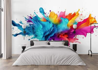 Colorful Paint Splash Isolated on the White Background
 Wall mural