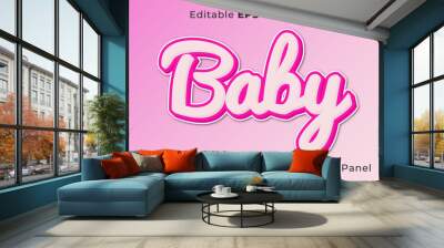 Editable EPS Text Effect of Baby for Title and Poster
 Wall mural