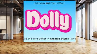 Editable EPS Text Effect of Dolly for Title and Poster Wall mural