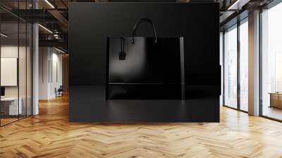 black high quality shopping bags for black friday Wall mural