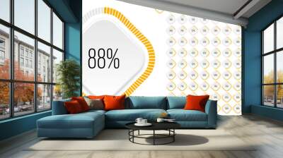 Set of rectangle percentage diagrams meters from 0 to 100 ready-to-use for web design, user interface UI or infographic with 3D concept - indicator with yellow Wall mural