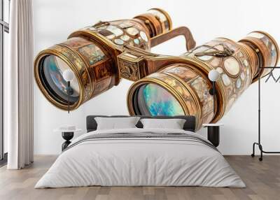 Antique Brass and Mother of Pearl Binoculars Wall mural