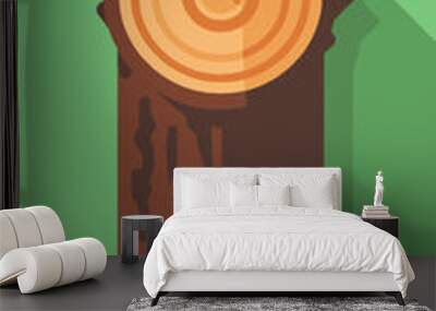 Log Wood Iillustration Vector Wall mural