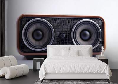 Wooden Speaker with Two Large Drivers and Black Grille Wall mural