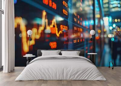 Stock market price display. Wall mural