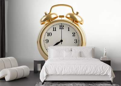 alarm clock isolated on solid white background Wall mural