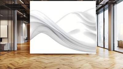 Scrolls intertwining like ribbons in a graceful dance, conveying fluidity and motion, isolated on white solid background Wall mural