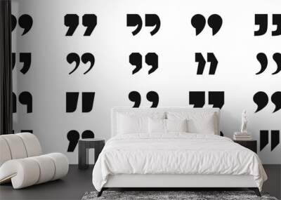 Quote marks icon set. Quotes vector 
collection. Quotes mark symbol collection on white background Wall mural