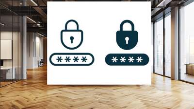 Security password icon in trendy flat and line style design. Padlock with password icon. Password symbol Wall mural