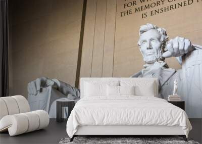 Abraham Lincoln Memorial Sitting Chair famous Landmark Closeup P Wall mural