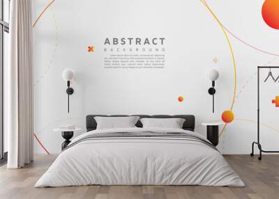 Modern abstract light silver background vector. Elegant circle shapes design with orange line. Wall mural