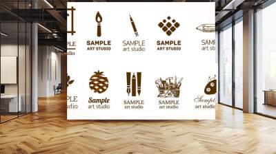 Signs for art studio Wall mural