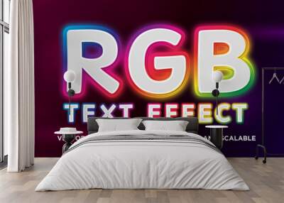 rgb rainbow text effect editable Wall mural