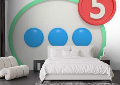 3d icon of social media notification Wall mural