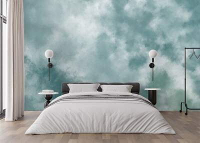 abstract cloud and vapor texture background. white  and blue smoke aquarelle smudge illustration smooth grungy smokey light pastel colors ink glow. blue color powder explosion .	
 Wall mural