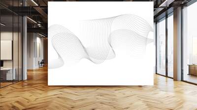 White wave curve lines banner background design. Abstract soft wave lines dynamic flowing gray light isolated background. Vector Illustration of the gray pattern of lines. Black stripes on white .	
 Wall mural