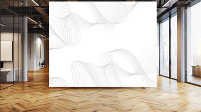 White wave curve lines banner background design. Abstract soft wave lines dynamic flowing gray light isolated background. Vector Illustration of the gray pattern of lines. Black stripes on white. Wall mural