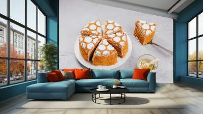 Homemade Russian layered honey cake sliced. Wall mural