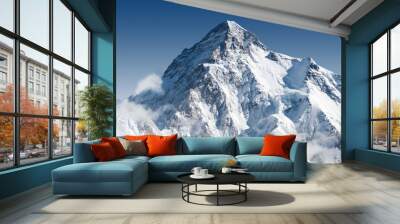 Snowcapped K2 mountain, the second highest peak on the earth  Wall mural