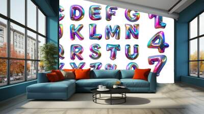 foil holographic birthday balloon alphabet set letters and numbers Wall mural