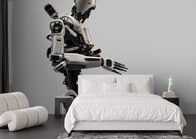 isolated articial intelligence robot - 3d rendering Wall mural