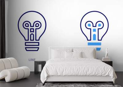 Innovation bulb icon in 4 different styles. Thin Line, Line, Bold, and Bold Line. Duotone style. Editable stroke Wall mural