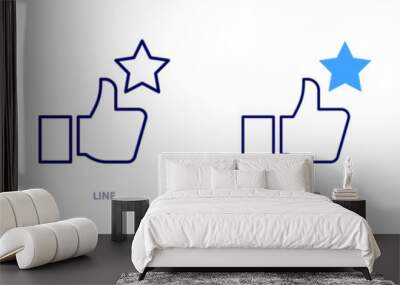 Like feature icon in 4 different styles. Thin Line, Line, Bold, and Bold Line. Duotone style. Editable stroke Wall mural