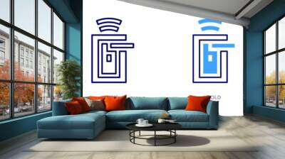 Lock icon in 4 different styles. Thin Line, Line, Bold, and Bold Line. Duotone style. Editable stroke Wall mural